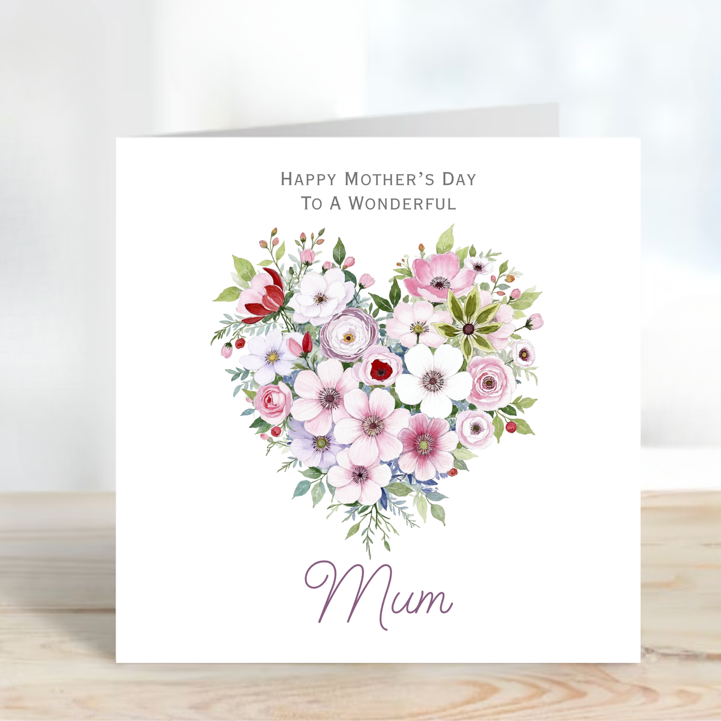 Mother's Day Card - Floral Heart Design - C737