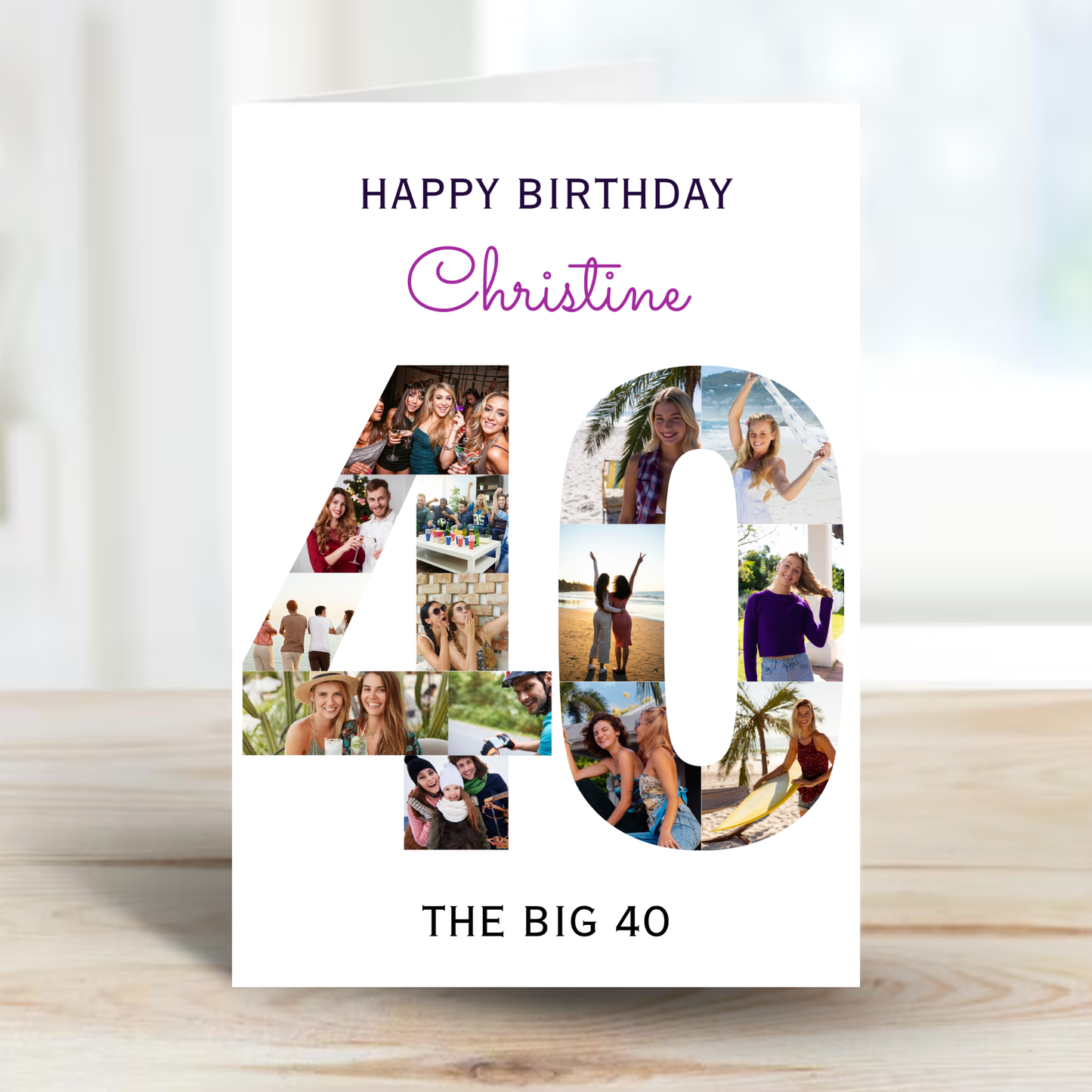 The Big 40 Photo Collage Birthday Card - PC11