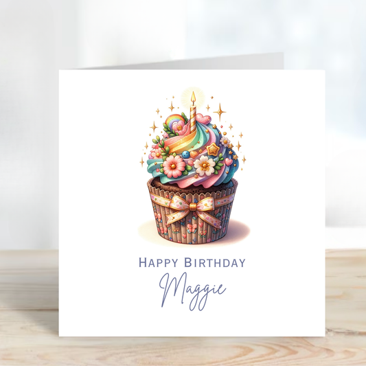 Cute Cupcake Birthday Card - C592
