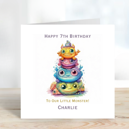 Colourful Monster Birthday Card - C604