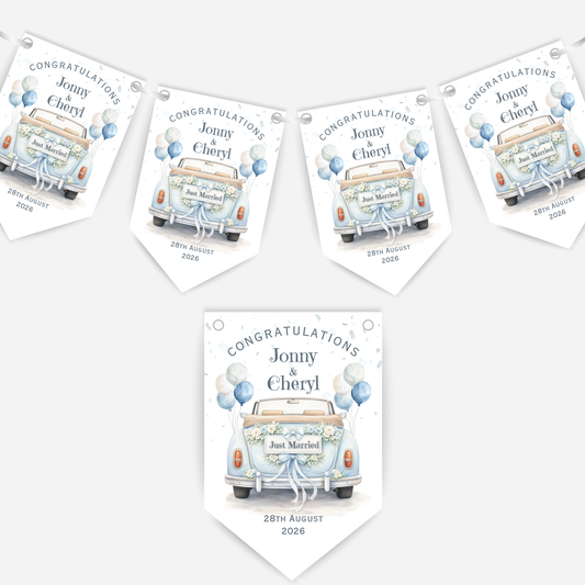 Wedding Car Bunting - B306