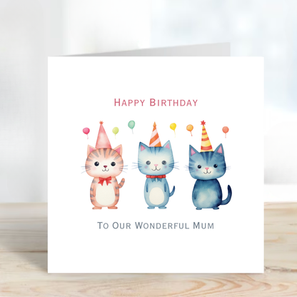 Cute Trio Of Kittens Birthday Card - C553