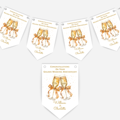 Golden Wedding Anniversary Bunting - B261