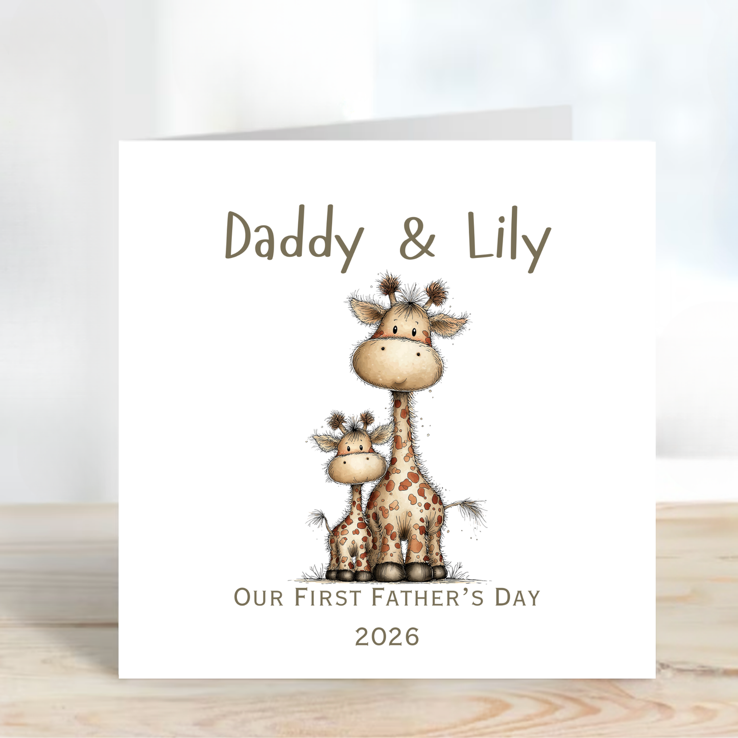 First Fathers Day Card - Cute Giraffe Design - C794