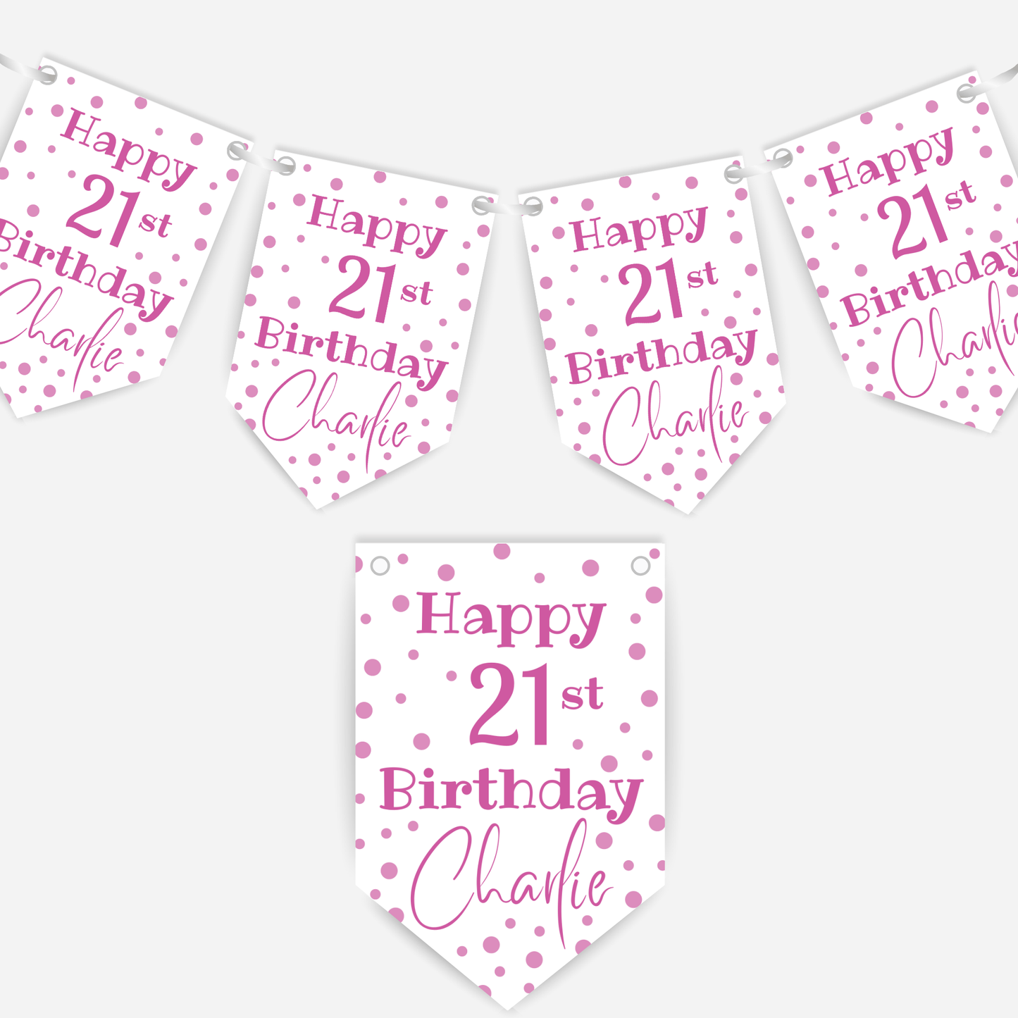 Bright Polka Dot Birthday Bunting - B126