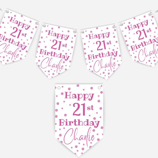 Bright Polka Dot Birthday Bunting - B126