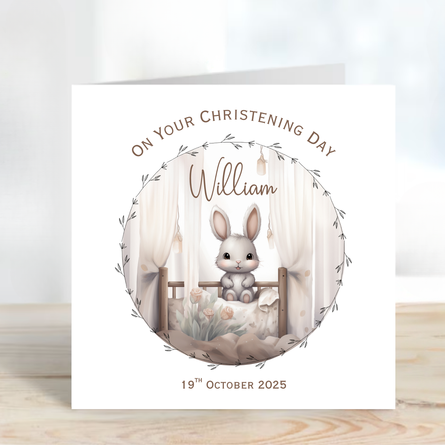 Christening & Baptism Cute Rabbit Card - C664