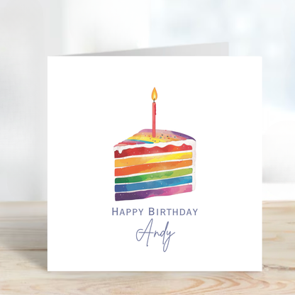 Colourful rainbow Cake Card - C537