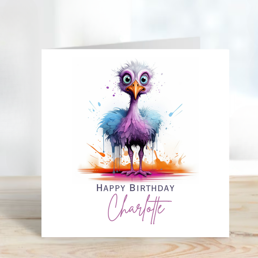 Crazy Bird Fun Birthday Card - C615