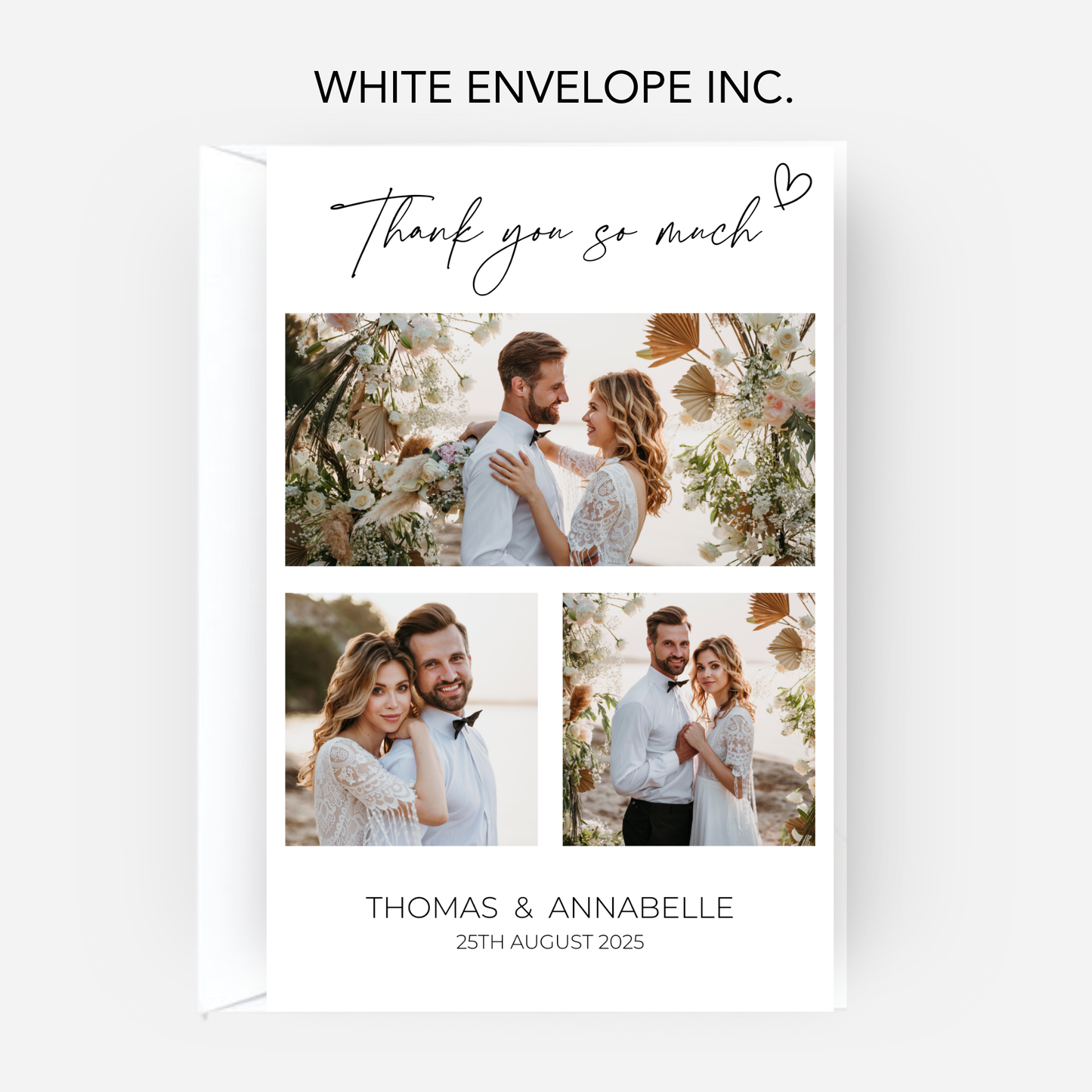 Wedding Thank You Cards (Pack of 10) - T03
