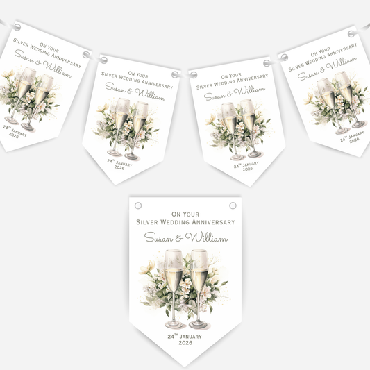Silver Wedding Anniversary Bunting - B231