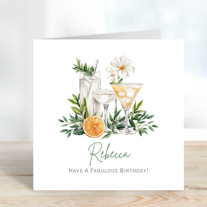 Cocktail Birthday Card - C625