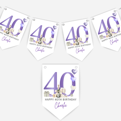 Gorgeous Party Bunting in Five Colours Any Age - B274