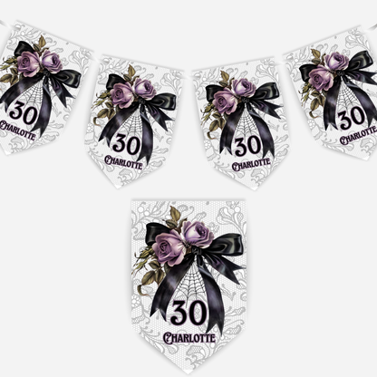 Gothic Black Lace and Bow Bunting - B263