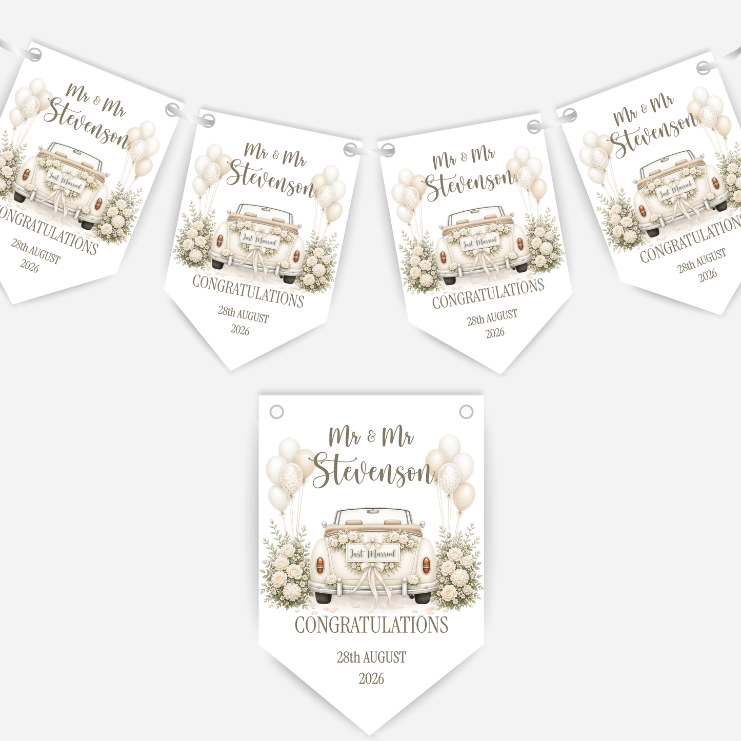 Wedding Car Bunting - B305