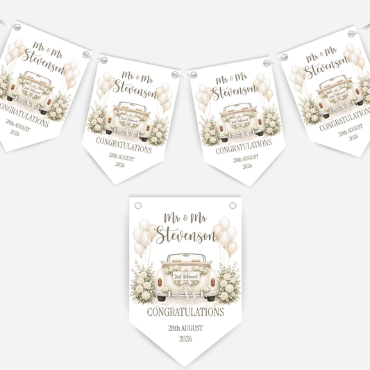Wedding Car Bunting - B305