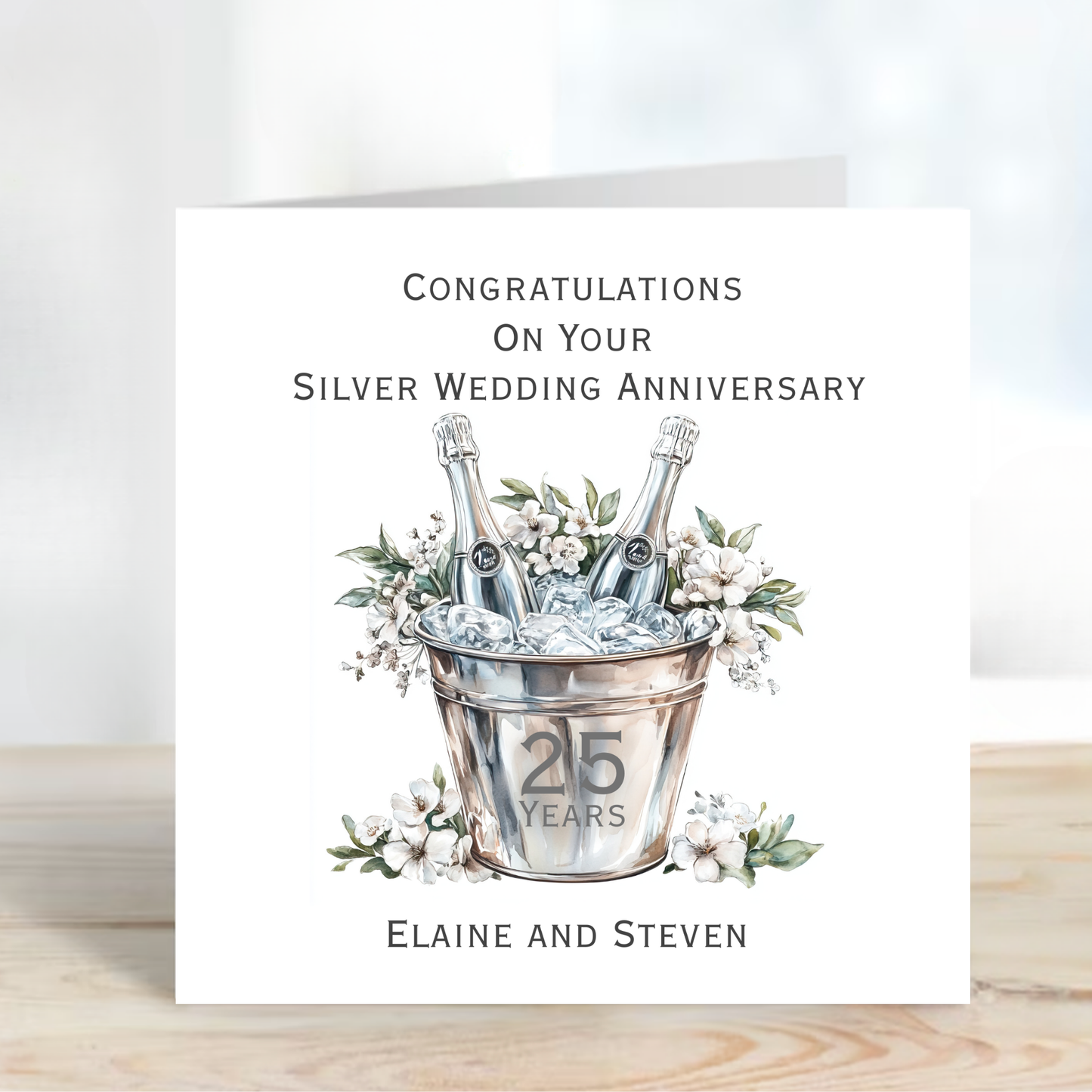 Silver - 25th Wedding Anniversary Card - C640