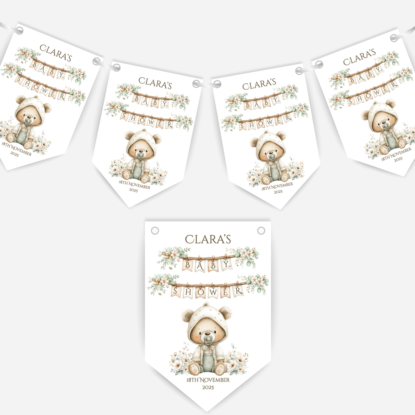 Teddy Bear Baby Shower Bunting - B222