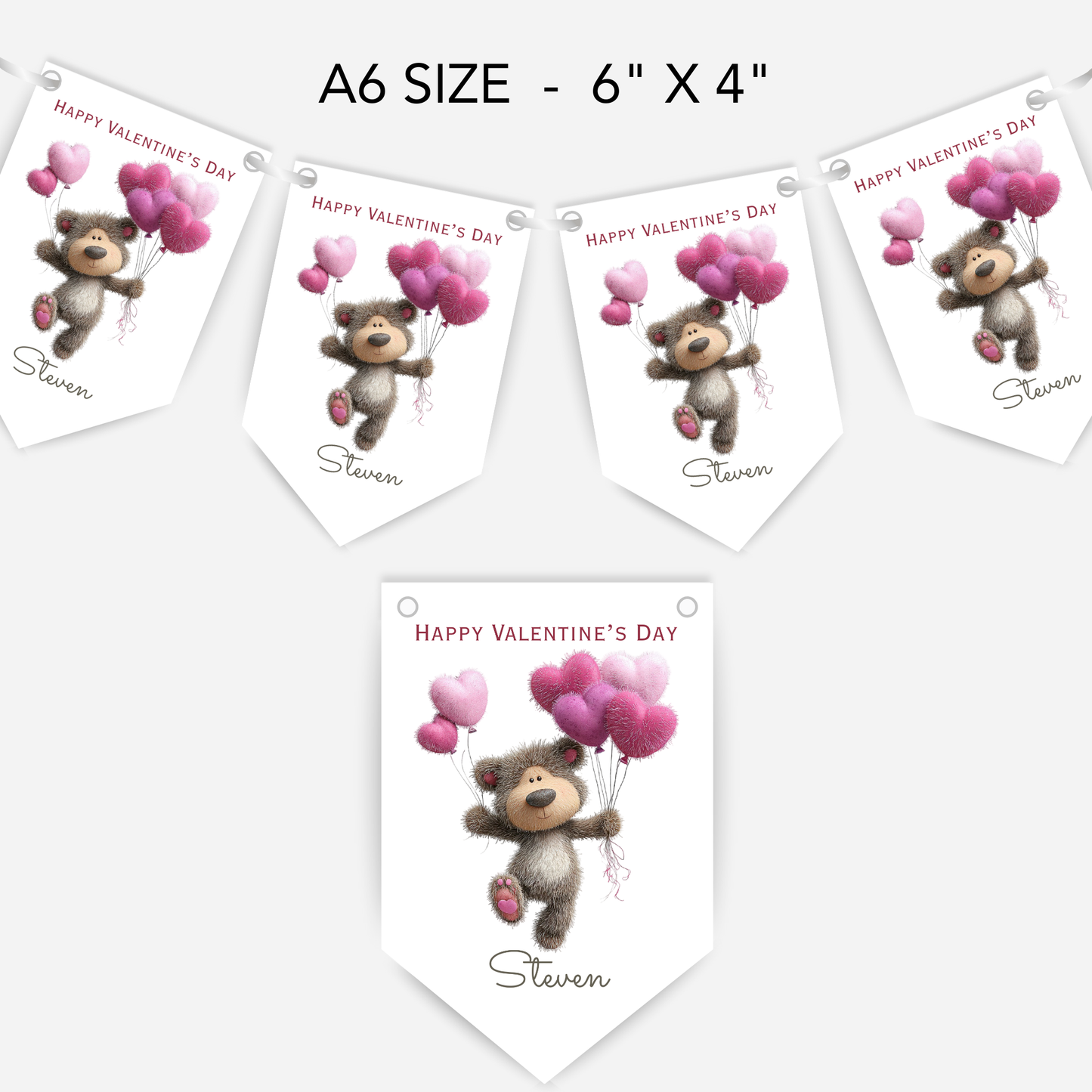 Valentine's Day Cute Teddy Bunting - S194V
