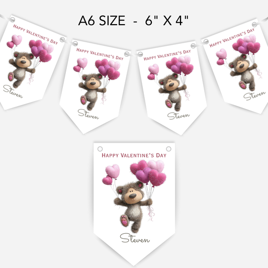 Valentine's Day Cute Teddy Bunting - S194V