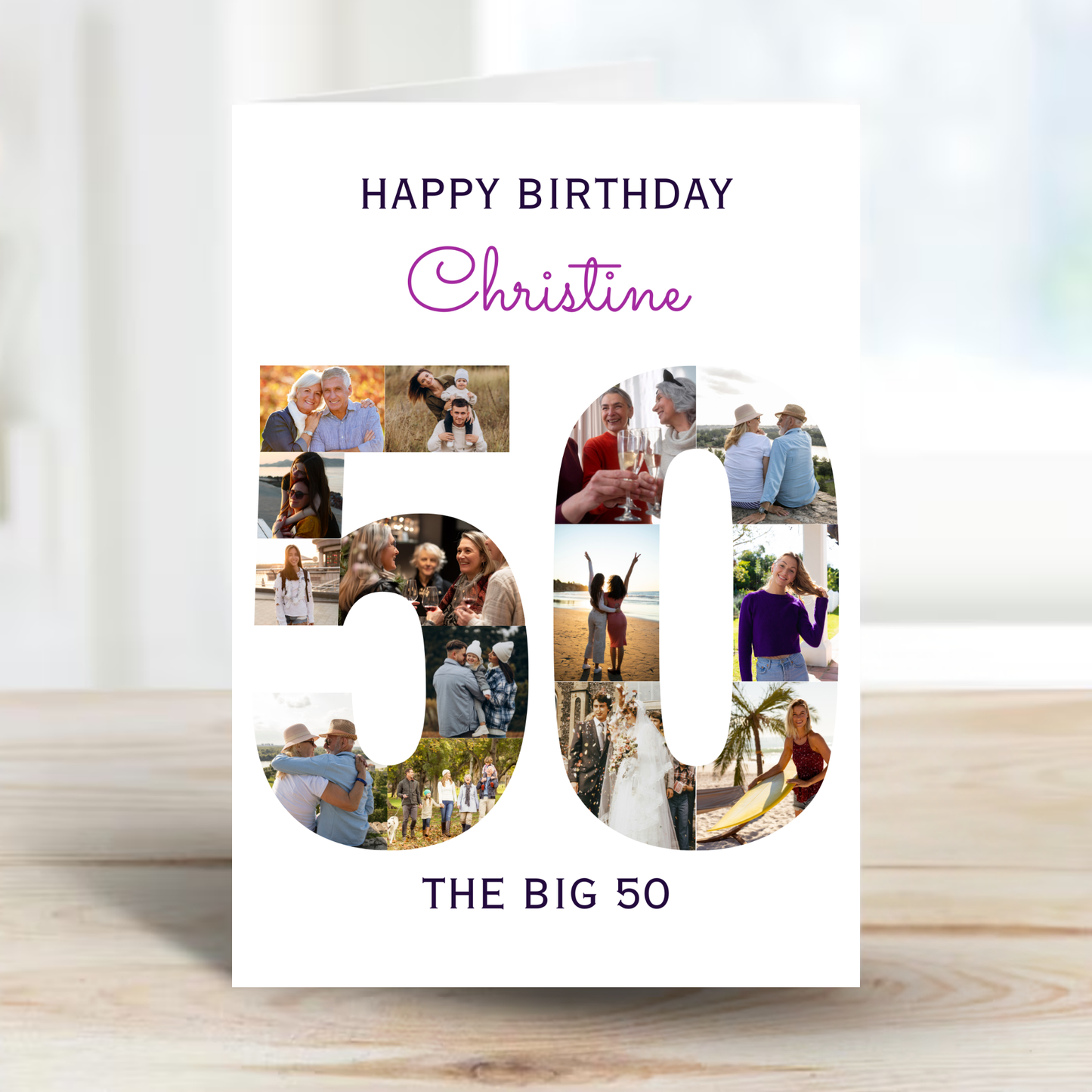 The Big 50 Photo Collage Birthday Card - PC45