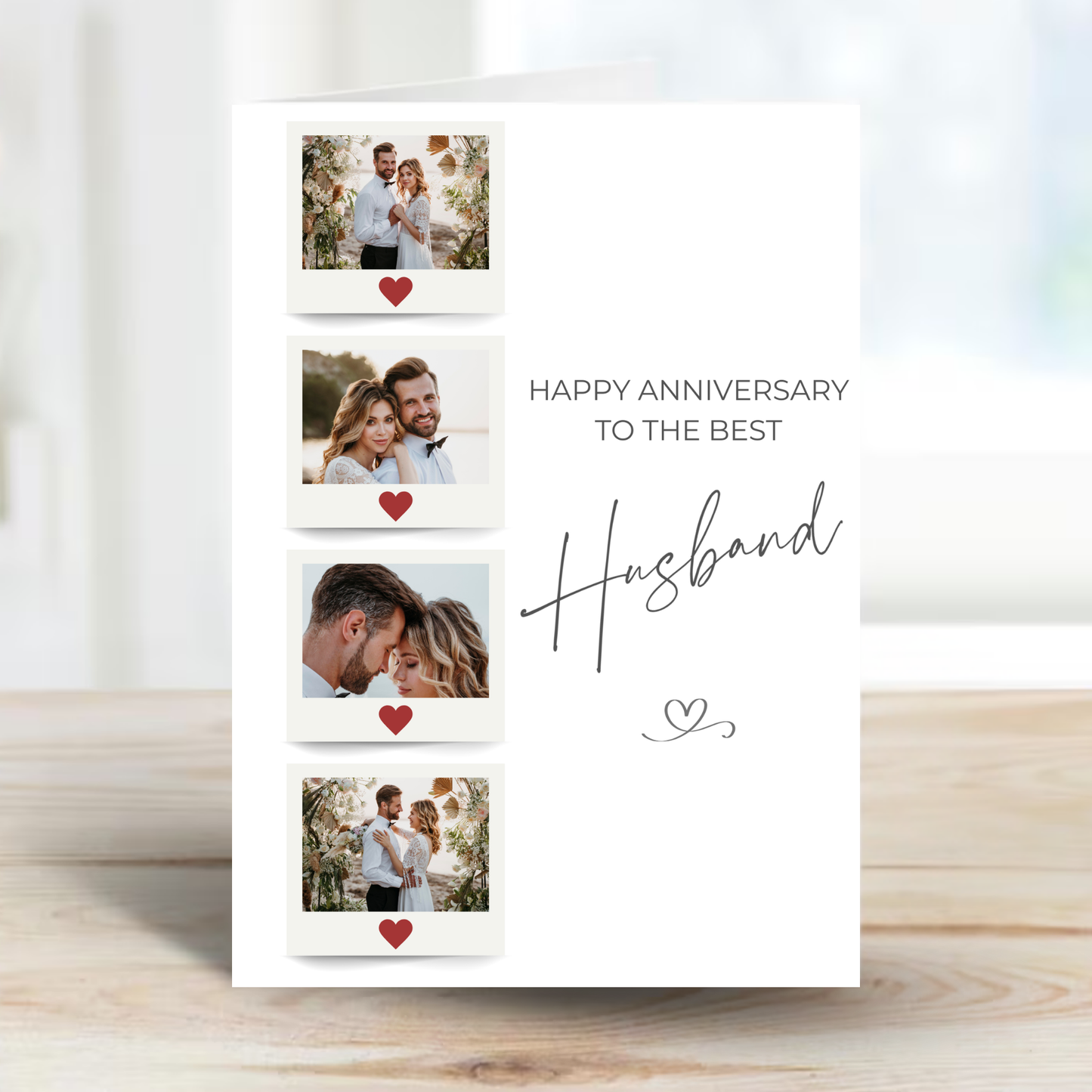 Anniversary or Birthday Photo Card  -  4 Photo Memories Collage - PC10