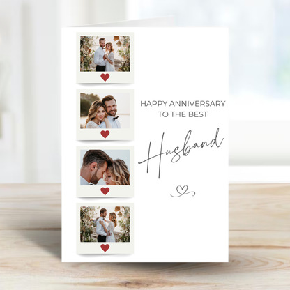 Anniversary or Birthday Photo Card  -  4 Photo Memories Collage - PC10