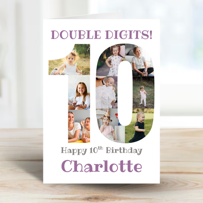 Double Digits! 10th  Birthday Photo Card - PC21