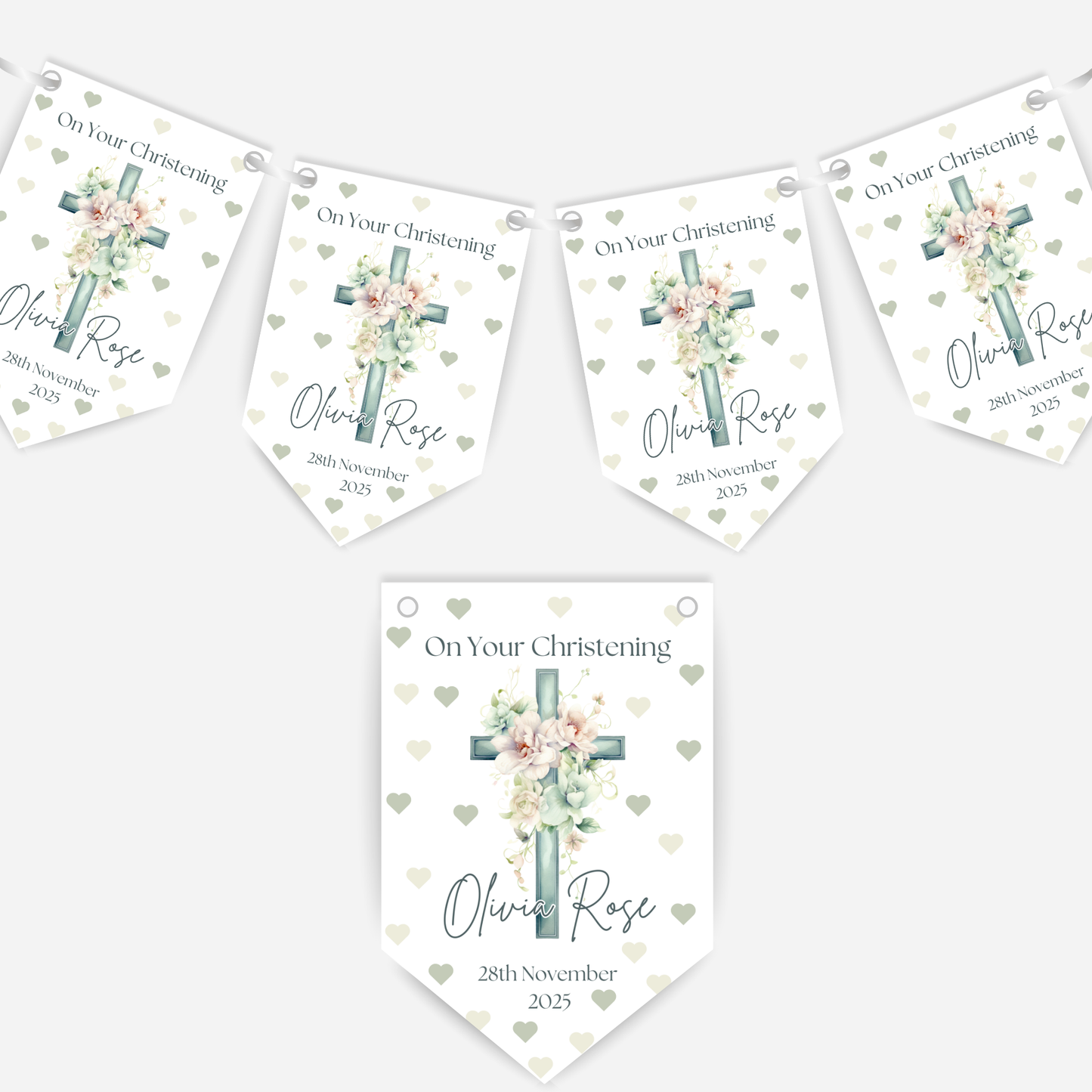 Christening or Baptism Cross Bunting - B160
