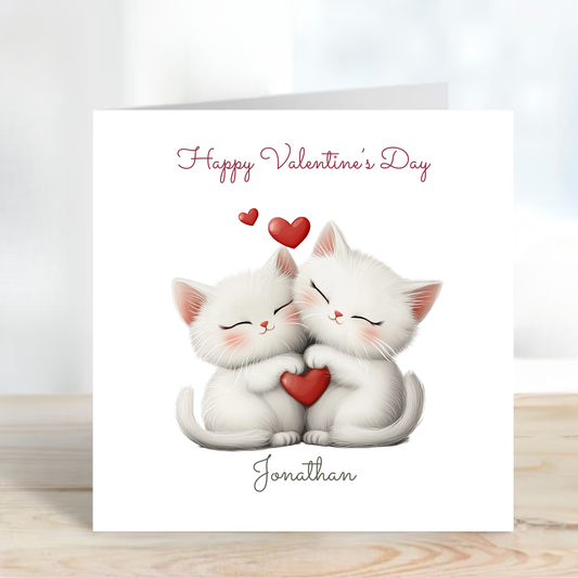 Valentine’s Day Card - Cute Kitten Design - C723