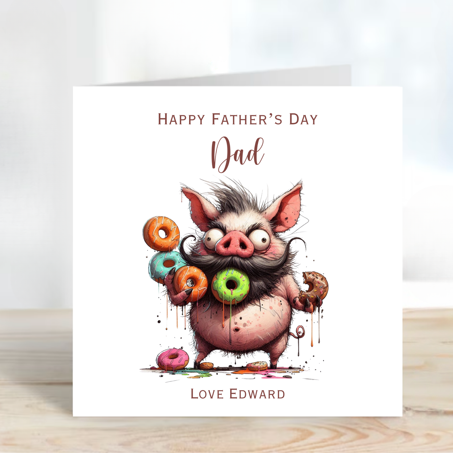 Fathers Day Card - Fun Pig Design - C801
