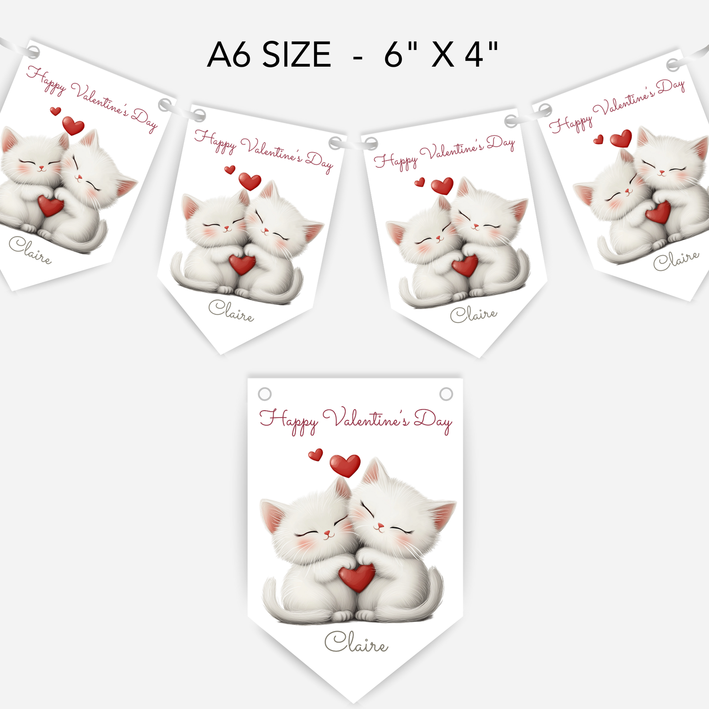 Valentine's Day Cute Kitten Bunting - S189V