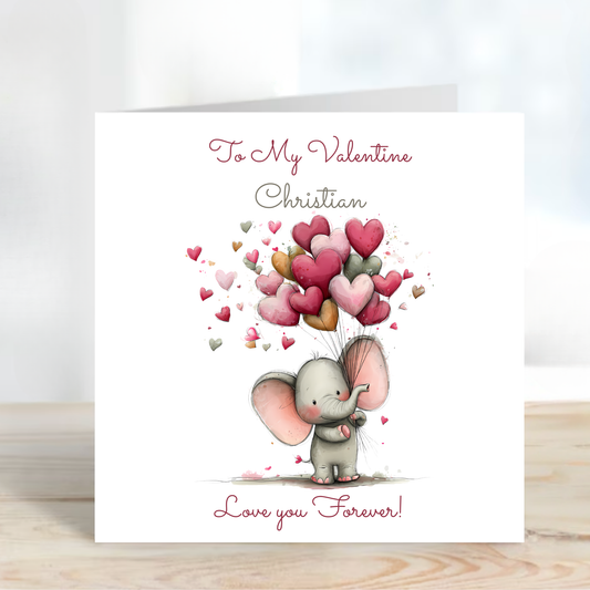 Cute Elephant Valentine’s Day Card  - C699
