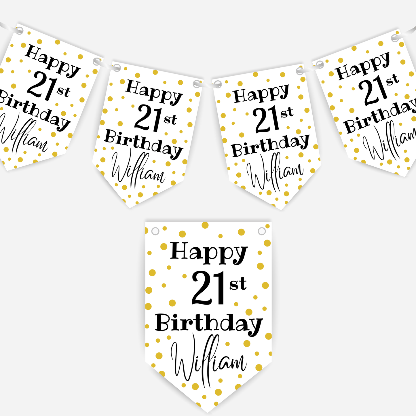 Bright Polka Dot Birthday Bunting - B139