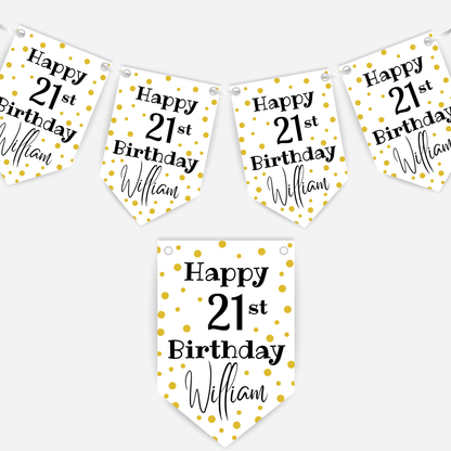 Bright Polka Dot Birthday Bunting - B139