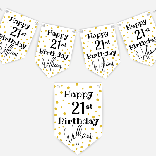 Bright Polka Dot Birthday Bunting - B139