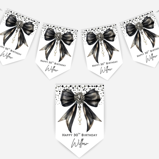 Elegant Black Bow Bunting - B264
