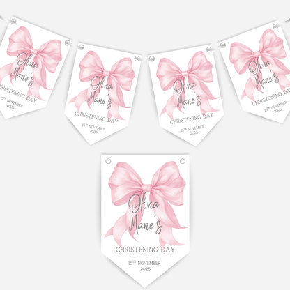 Christening or Baptism Bow Bunting - B158