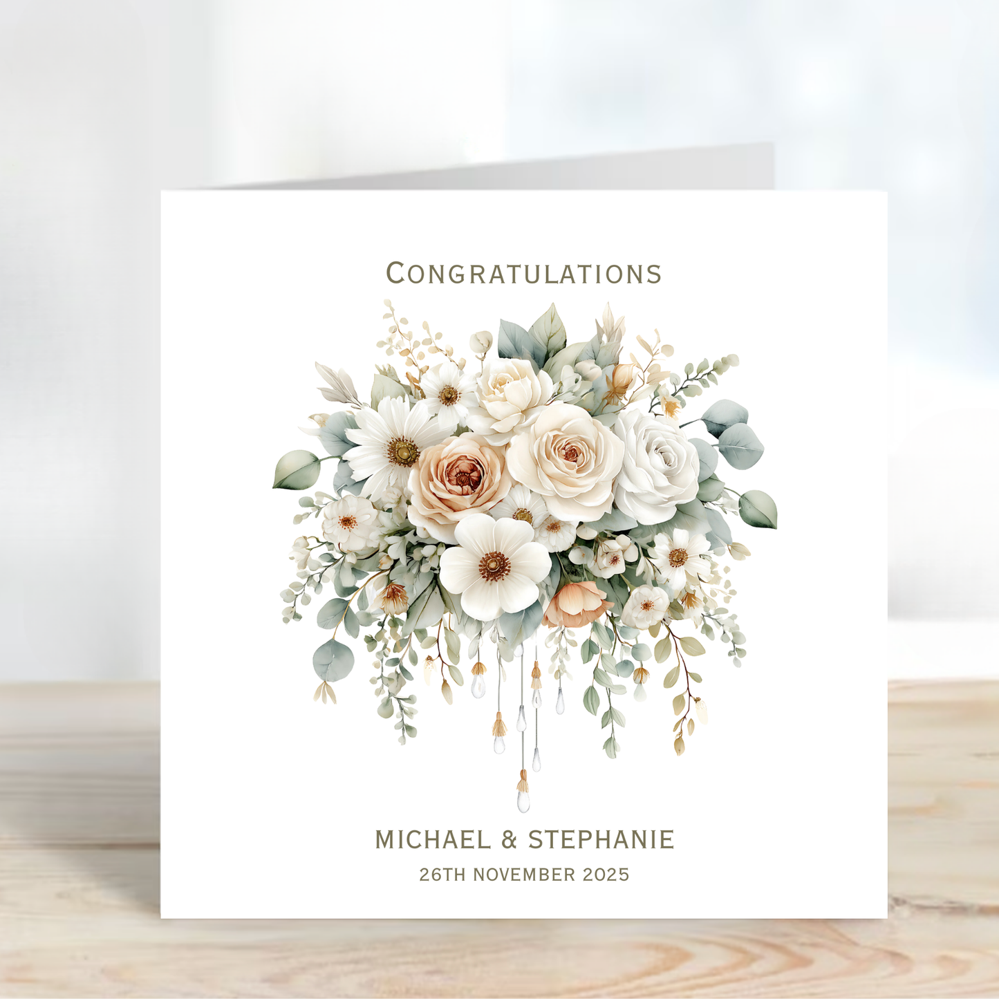Lovely Floral Wedding Card - C689