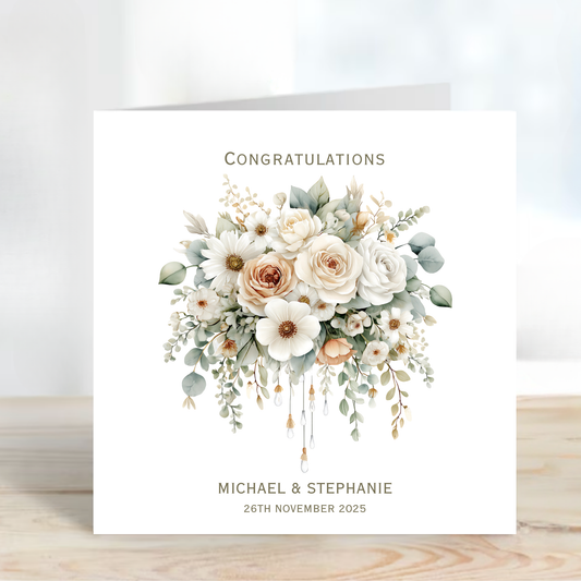 Lovely Floral Wedding Card - C689