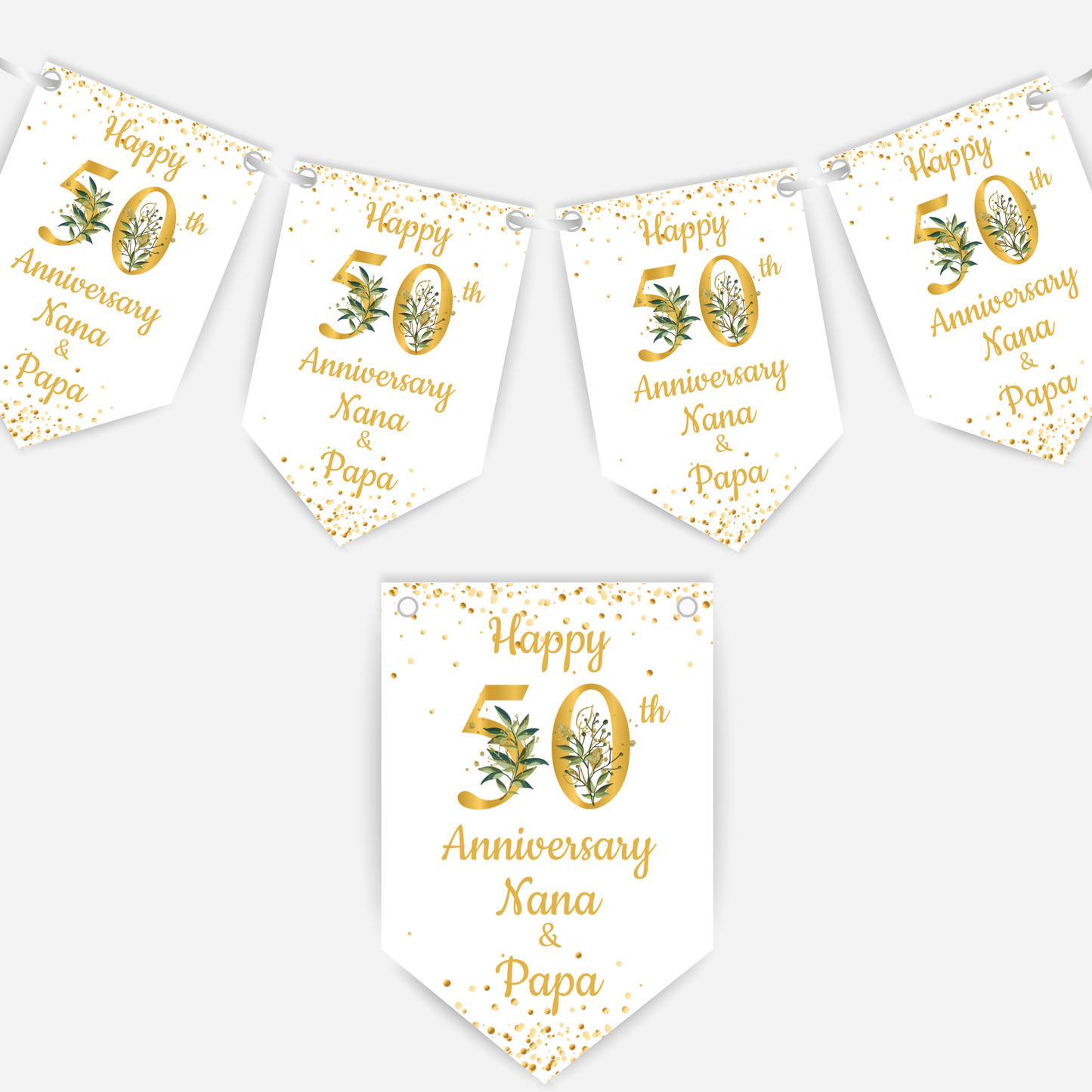 Golden Wedding Anniversary Bunting - B102