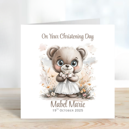 Christening or Baptism Teddy Card - C548