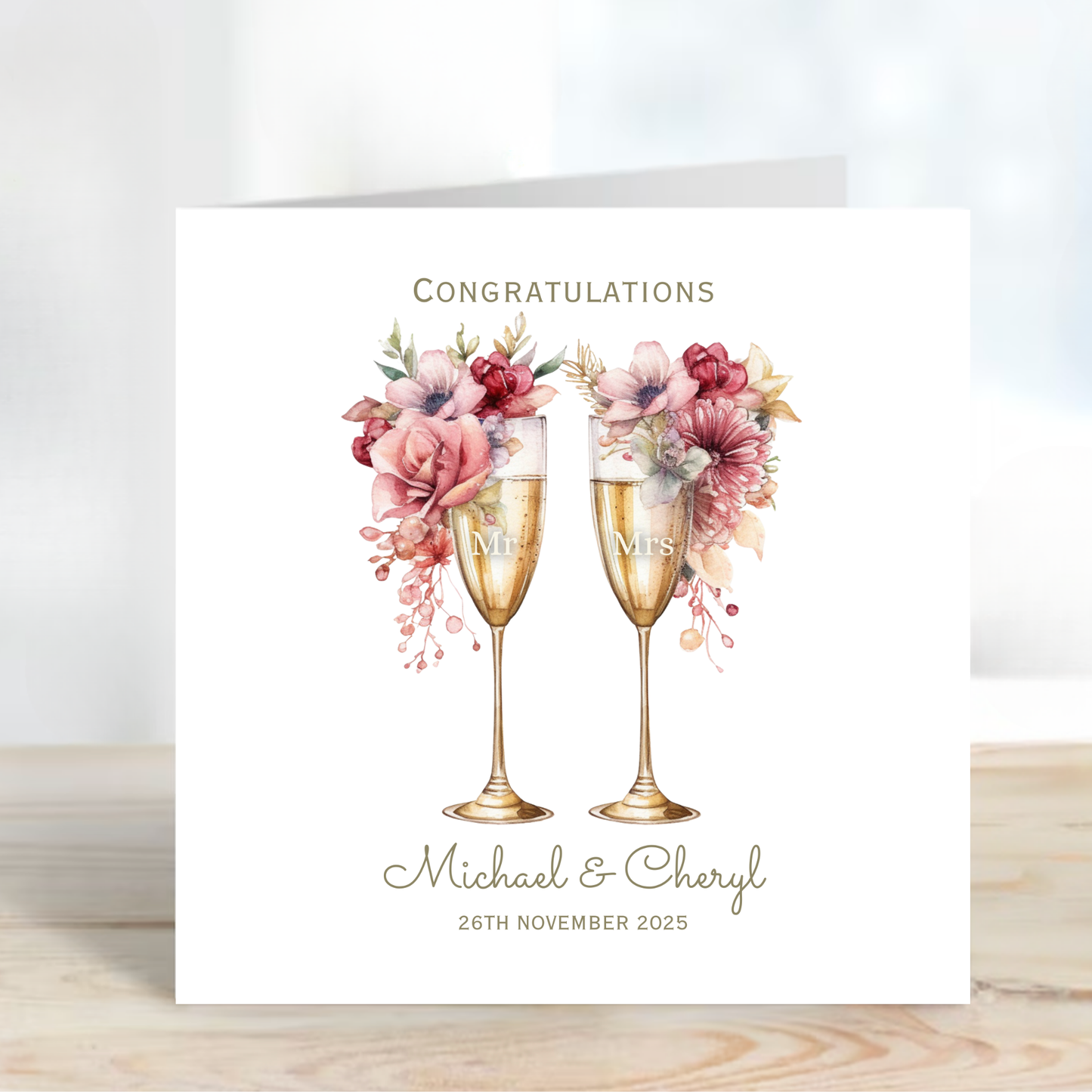 Floral Champagne Glasses - C682