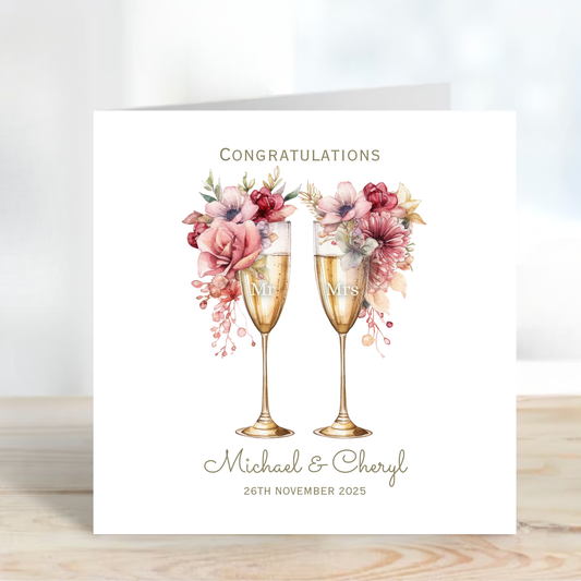 Floral Champagne Glasses - C682