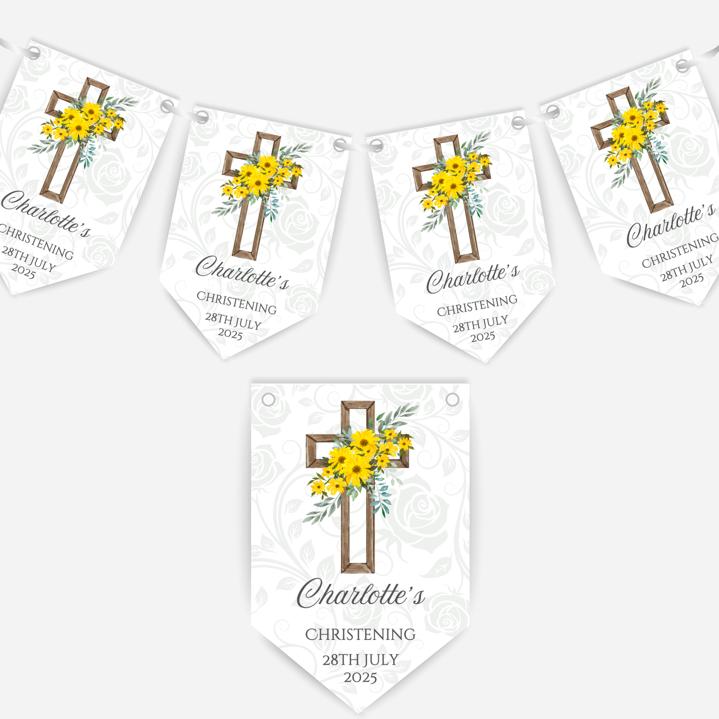 Christening or Baptism Cross Bunting - B116