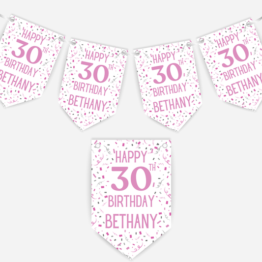 Party Style Any Age Birthday Bunting - B101