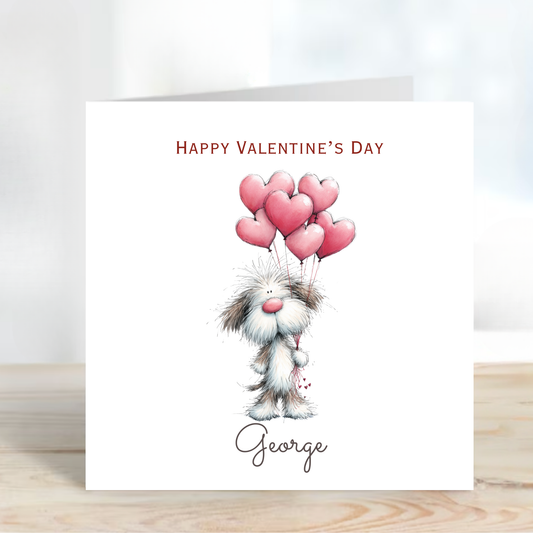 Valentine’s Day Card - Cute Dog Design - C778