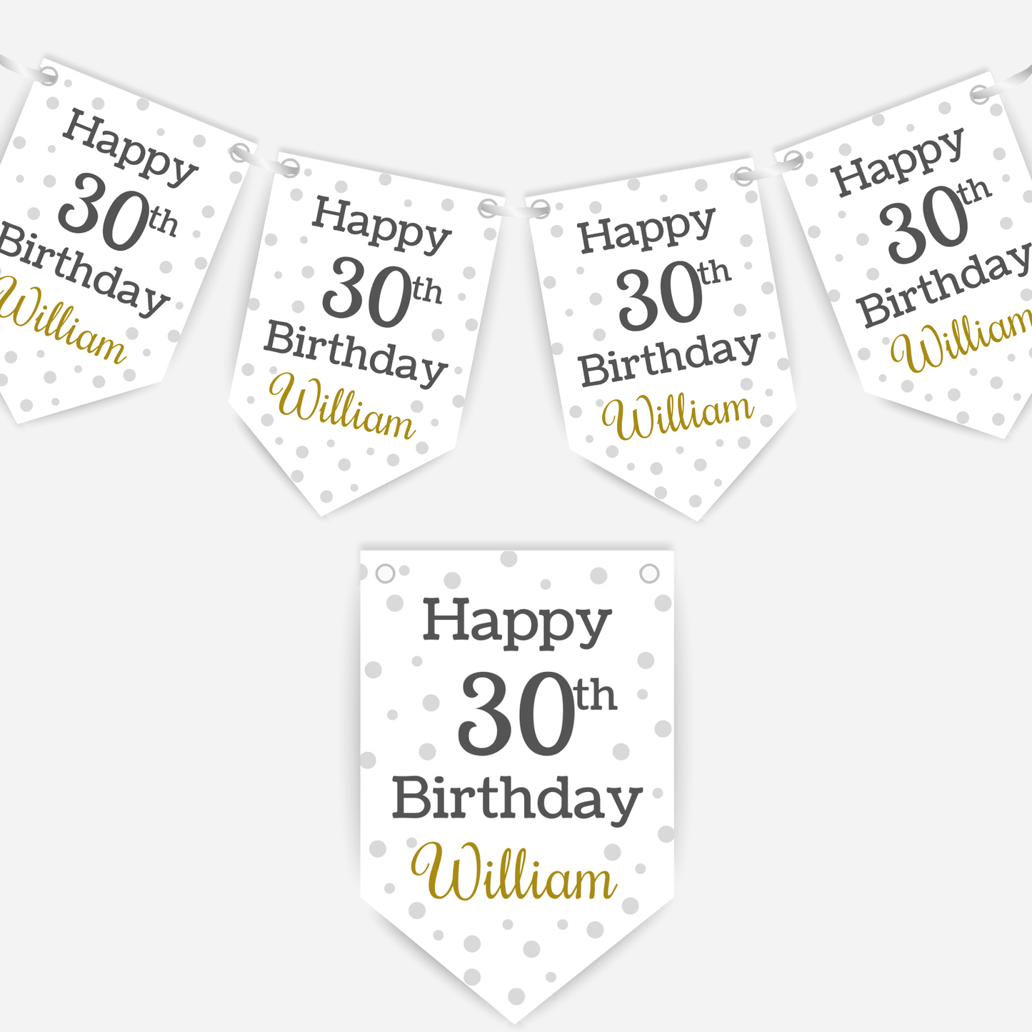 Polka Dot Birthday Bunting - B139