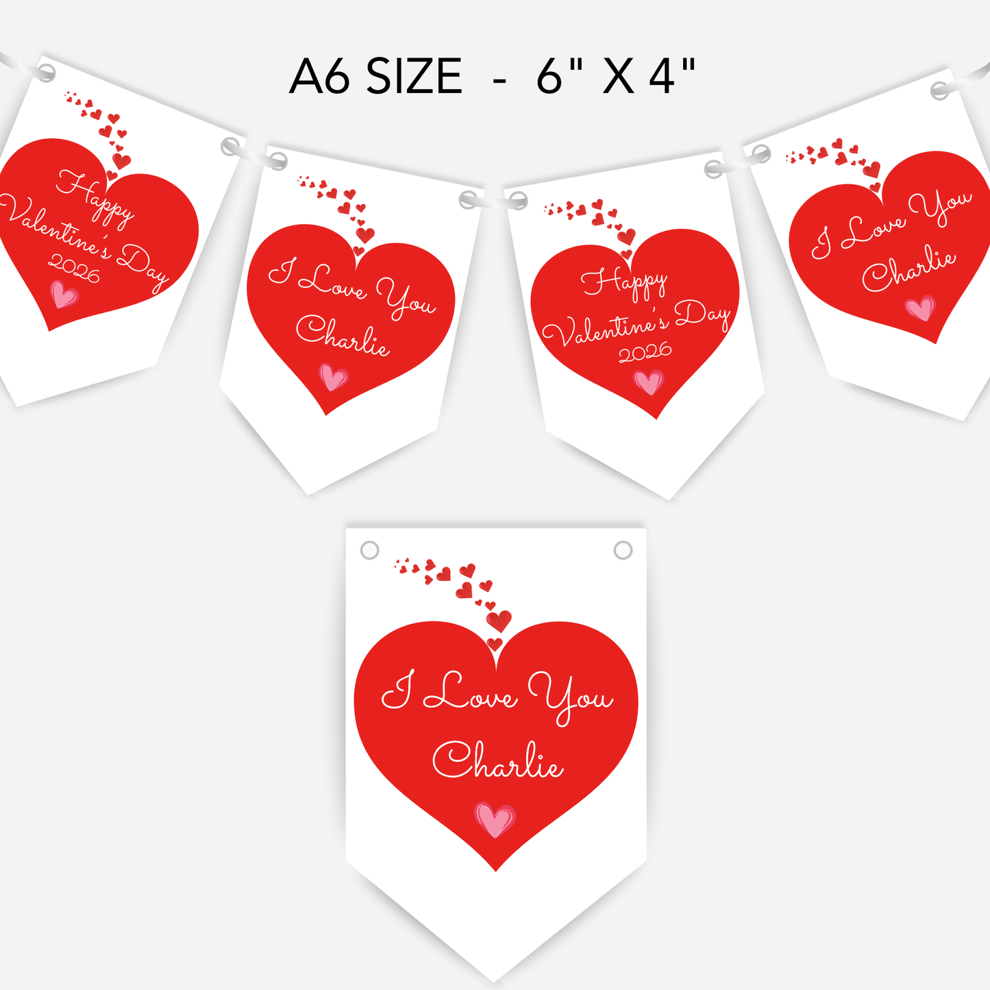 Valentine's Day Heart Bunting - S186V