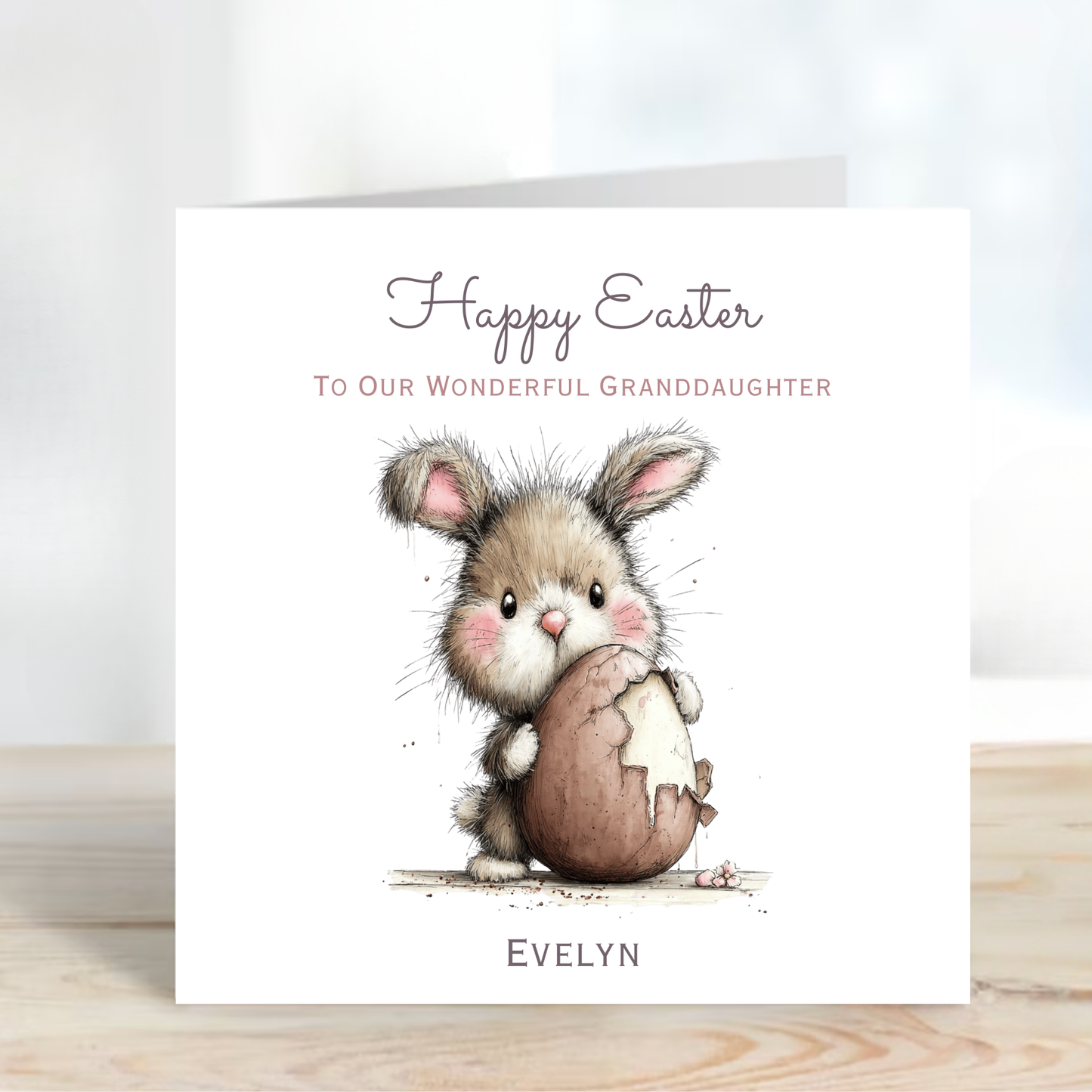 Easter Card With A Cute Bunny Design - C813